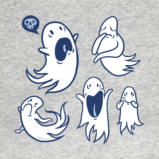 Spooky Cute Ghost Art by Manfish Inc.